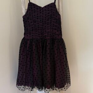 Purple and Black Polka Dot Dress